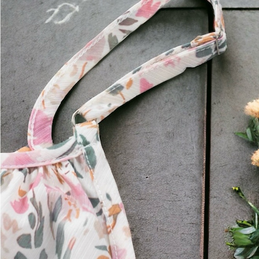Floral Scoop Neck Tank Top - Pink - Picture 4 of 5
